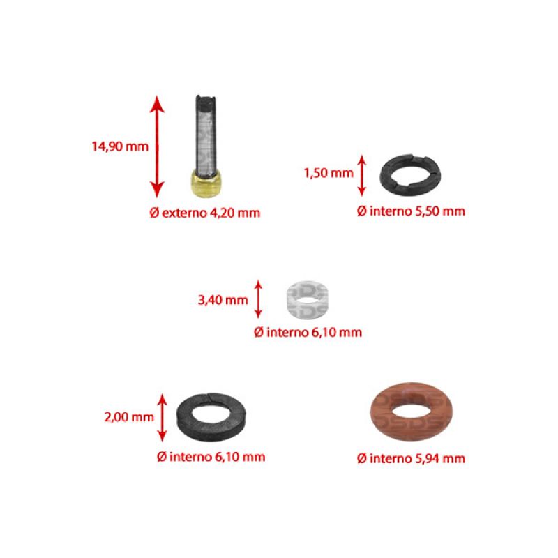 Kit de Filtros para Bico Injetor 